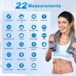 Báscula de Grasa Corporal y Muscular, Báscula Inteligente con Pantalla Grande, Báscula de Baño con App, 22 Medidas, Báscula de Peso Corporal Masa Muscular IMC, Alta Precisión, 180 kg