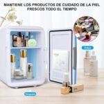 Nevera Pequeña – Mini Nevera, Nevera Pequeña Cometic de 4 L para Dormitorio, AC 220 V/DC 12 V para Coche, Mini Nevera para Habitación (Azul)