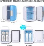 Nevera Pequeña – Mini Nevera, Nevera Pequeña Cometic de 4 L para Dormitorio, AC 220 V/DC 12 V para Coche, Mini Nevera para Habitación (Azul)