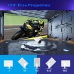 Mini Proyector Bluetooth WiFi Portátil 4K con Corrección Keystone Automática, Rotación de 180°, Pantalla de 130 Pulgadas, Android 11, Banda Dual 5G, Proyector de Películas