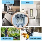Enchufe de Exterior Estanco IP66 con Doble Interruptor de Conexión, Conector de Cable y Tapa Abatible, para Cocina, Baño, Garaje, Piscina y Jardín (MPG2-GSN, 1 Pieza)