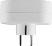 Electraline 55072, Adaptador Doble 2 Tomas, Enchufe Alemán, Regleta Schuko 2 Tomas, Blanco