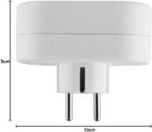 Electraline 55072, Adaptador Doble 2 Tomas, Enchufe Alemán, Regleta Schuko 2 Tomas, Blanco