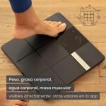 Beurer BF 450 Báscula personal con conexión App, Báscula digital de grasa corporal con 17 valores de medición, Estructura de mosaico mate, 8 memorias de usuario, 180 kg