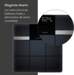 Beurer BF 450 Báscula personal con conexión App, Báscula digital de grasa corporal con 17 valores de medición, Estructura de mosaico mate, 8 memorias de usuario, 180 kg