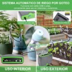 Kit de riego automático WiFi con bomba doble, sistema de riego por goteo, modo de riego automático/manual/retardado por aplicación para plantas de jardín/balcón/plantas de interior