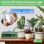 Kit de riego automático WiFi con bomba doble, sistema de riego por goteo, modo de riego automático/manual/retardado por aplicación para plantas de jardín/balcón/plantas de interior