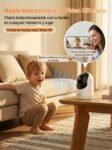 Tenda Cámara de Vigilancia WiFi Interior 2K, WiFi 6 360° para Bebés/Mascotas, Detección Humana AI de 3MP, Seguimiento de Movimiento, Visión Nocturna, Audio, No Requiere Suscripción