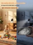 Tenda Cámara de Vigilancia WiFi Interior 2K, WiFi 6 360° para Bebés/Mascotas, Detección Humana AI de 3MP, Seguimiento de Movimiento, Visión Nocturna, Audio, No Requiere Suscripción