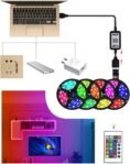 Vinmooog Tiras LED RGB, 5M, Tiras LED USB 5050 para Habitación con Mando a Distancia IR de 16 Colores y Controlador para TV, Fiesta, Bar y Pasillo (Energy A)