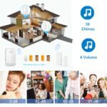 Timbre con alarma para puerta y ventana con sensor magnético para puerta, 38 sonidos, 4 modos de volumen ajustables, indicador LED, timbre para negocios/hogar