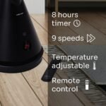 Mellerware – Termoventilador Air Power Caliente&Frío 1800W+30W | 2 en 1 | 9 velocidades | Tranquilo | Temporizador 8h | Control remoto con pantalla táctil | Modo nocturno | 15 m² | Negro