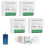 Interruptor inteligente WiFi de 4 piezas, interruptor inteligente Wifi Compatible con Alexa y Google Home, interruptores inteligentes con función de temporizador