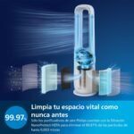 Philips 2 en 1 Purificador y ventilador, Filtración HEPA, Elimina alérgenos, virus, bacterias, polen, olores y el 99.97% de las partículas, Display digital, App y control Alexa, AMF765
