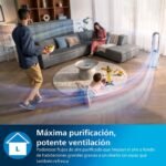 Philips 2 en 1 Purificador y ventilador, Filtración HEPA, Elimina alérgenos, virus, bacterias, polen, olores y el 99.97% de las partículas, Display digital, App y control Alexa, AMF765