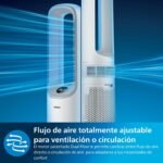 Philips 2 en 1 Purificador y ventilador, Filtración HEPA, Elimina alérgenos, virus, bacterias, polen, olores y el 99.97% de las partículas, Display digital, App y control Alexa, AMF765