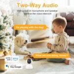 ANTELA Cámara de Vigilancia WiFi Interior 1080P, 2.4/5GHz, 355°/90° PTZ, Audio Bidireccional, Visión Nocturna IR, Detección de Movimiento, Compatible con Alexa/Google Home (4pcs)