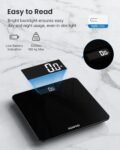 RENPHO Báscula de baño digital, báscula de peso corporal de alta precisión con pantalla iluminada, graduación de 0,1 lb (50 g), tecnología Step-on, 180 kg/400 lb, negro, Core 1S