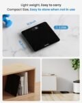 RENPHO Báscula de baño digital, báscula de peso corporal de alta precisión con pantalla iluminada, graduación de 0,1 lb (50 g), tecnología Step-on, 180 kg/400 lb, negro, Core 1S