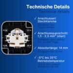 REV AquaStorm 16A 230V~ IP55 Conector hembra de 2 pines de plástico para montaje en superficie – Carbón