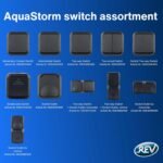 REV AquaStorm 16A 230V~ IP55 Conector hembra de 2 pines de plástico para montaje en superficie – Carbón