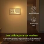 AUVON Luz Nocturna Infantil, Luz con Sensor de Movimiento y Sensor Crepuscular, 2 Piezas Luz Nocturna Bebé Color Ajustable 1-50 lm, Escaleras, Dormitorio, Cocina