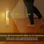 AUVON Luz Nocturna Infantil, Luz con Sensor de Movimiento y Sensor Crepuscular, 2 Piezas Luz Nocturna Bebé Color Ajustable 1-50 lm, Escaleras, Dormitorio, Cocina