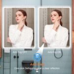 Espejo de baño con luz 80 x 60 cm, interruptor táctil, función antivaho, 3 temperaturas de luz ajustables, IP65, vidrio templado HD, antiexplosión, anillo luminoso simple