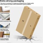 Espejo de baño con luz 80 x 60 cm, interruptor táctil, función antivaho, 3 temperaturas de luz ajustables, IP65, vidrio templado HD, antiexplosión, anillo luminoso simple