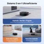 Ultenic Robot Aspirador 6000PA con Fregadero, LIDAR, Autonomía 150 Min, App y Voz para Suelos Duros y Alfombras – Ideal para Hogares con Mascotas