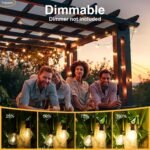 Guirnalda de Luces Exterior, 30 m Luces Exteriores con 50+2 Bombillas LED G40, Irrompibles, Impermeables IP45 Girnalda Luces Exteriores para Jardines, Terrazas, Bodas, Fiestas