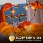 Guirnalda de Luces Exterior, 30 m Luces Exteriores con 50+2 Bombillas LED G40, Irrompibles, Impermeables IP45 Girnalda Luces Exteriores para Jardines, Terrazas, Bodas, Fiestas