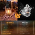 Guirnalda de Luces Exterior, 30 m Luces Exteriores con 50+2 Bombillas LED G40, Irrompibles, Impermeables IP45 Girnalda Luces Exteriores para Jardines, Terrazas, Bodas, Fiestas