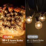 Guirnalda de Luces Exterior, 30 m Luces Exteriores con 50+2 Bombillas LED G40, Irrompibles, Impermeables IP45 Girnalda Luces Exteriores para Jardines, Terrazas, Bodas, Fiestas