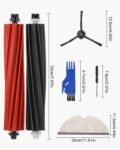 Kit Accesorios Repuestos para Aspiradora Roborock Q5 Pro+/Q5 Pro/Q8 Max+/Q8 Max, 2 Cepillos Principales, 4 Filtros HEPA, 6 Paños de Limpieza, 6 Cepillos Laterales, Repuestos para Roborock