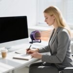 Ventilador de calefacción de 500 W – Calefacción pequeña para acampar | Calefacción giratoria de 360° para viajes, escritorio, autocaravana y hogar | Clima frío compacto, E