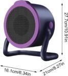 Ventilador de calefacción de 500 W – Calefacción pequeña para acampar | Calefacción giratoria de 360° para viajes, escritorio, autocaravana y hogar | Clima frío compacto, E