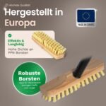 Cepillo de madera Novaliv con cerdas | Escoba roscada | Cepillo PPN | cepillo para pisos | Cepillo sin mango ideal para limpiar balcones, terrazas y jardines interiores