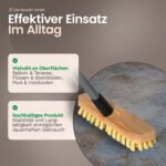 Cepillo de madera Novaliv con cerdas | Escoba roscada | Cepillo PPN | cepillo para pisos | Cepillo sin mango ideal para limpiar balcones, terrazas y jardines interiores