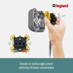 LEGRAND, Plexo New 069730L Base de enchufe 16 A 250 V IP44 IK07 con tapa abatible y protección contra contactos gris