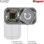 LEGRAND, Plexo New 069730L Base de enchufe 16 A 250 V IP44 IK07 con tapa abatible y protección contra contactos gris