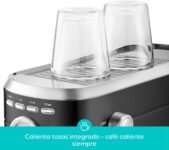 CASABREWS Cafetera Espresso y Capuchino, Café Espresso Manual 20 Barras con Manómetro, Cafetera Barista Café Molido, Depósito Extraíble 1L, Portafiltro con Doble Salida y 2