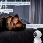 NIVIAN Cámara de Vigilancia Interior Domo 360°, WiFi 4MP Super HD, Detección Humana AI, Seguimiento Automático, Audio Bidireccional, Compatible con Alexa y Google Home