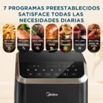 Midea Freidora de Aire 5L, Freidora de Aire con Ventana de Fácil Vista y Luz, Tecnología HeatXpress, 90% Menos Aceite, Ahorro de Energía y Tiempo con 7 Presets, Control Táctil, 1600W