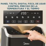 Midea Freidora de Aire 5L, Freidora de Aire con Ventana de Fácil Vista y Luz, Tecnología HeatXpress, 90% Menos Aceite, Ahorro de Energía y Tiempo con 7 Presets, Control Táctil, 1600W