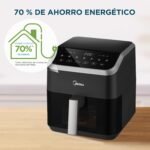 Midea Freidora de Aire 5L, Freidora de Aire con Ventana de Fácil Vista y Luz, Tecnología HeatXpress, 90% Menos Aceite, Ahorro de Energía y Tiempo con 7 Presets, Control Táctil, 1600W