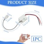 Alcance de 6M 120°, Mini Detector de Movimiento Infrarrojo Ajustable para Interiores, Detector de Movimiento, Ajuste de Tiempo de Retardo y Sensibilidad a la Luz, 220-240V