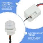 Alcance de 6M 120°, Mini Detector de Movimiento Infrarrojo Ajustable para Interiores, Detector de Movimiento, Ajuste de Tiempo de Retardo y Sensibilidad a la Luz, 220-240V
