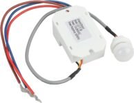 Alcance de 6M 120°, Mini Detector de Movimiento Infrarrojo Ajustable para Interiores, Detector de Movimiento, Ajuste de Tiempo de Retardo y Sensibilidad a la Luz, 220-240V