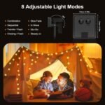Suright Luces Solares LED Jardín Exterior, 8 M 30 LED Guirnaldas de Luces Solares, 8 Modos IP65 Impermeable para Decorar Jardines, Patios, Terrazas, Fiestas, Bodas – Blanco Cálido